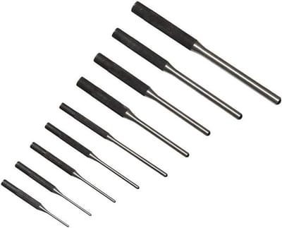 Roll Pin Punch Set - Pen Verwijderaar - Precisie Reparatie - Gehard Staal - 9 Delig - Zwart