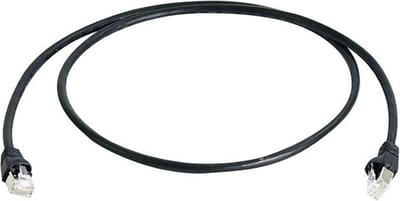 Telegärtner 100007978 RJ45 Netwerkkabel, patchkabel CAT 6A S/FTP 1.00 m Zwart Vlambestendig, Snagless, Pair afscherming