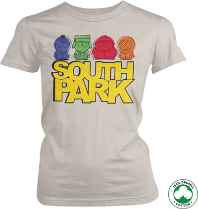 South Park Sketched Organic Girly T-shirt voor dames, off-whiteite