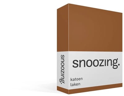Snoozing katoen laken - 150x260 cm - Eenpersoons - Terra