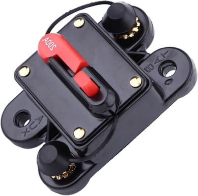 DC Stroomonderbreker - Zekeringautomaat Reset - Elektrische Beveiliging - Drukknop Bediening - 200 Amp - Zwart