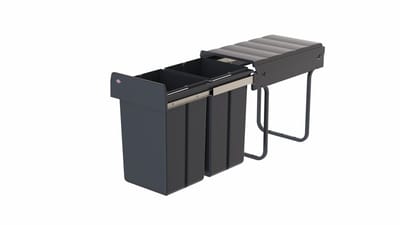 Inbouw Prullenbak - WESCO Double Boy 410 X/300-2 - 2x15L - Alu Grijs - 2 aparte binnenemmers