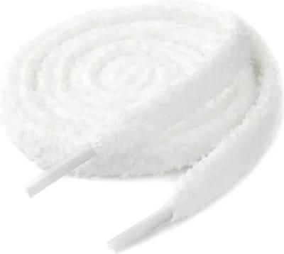 Fluffy Veters Wit - 120cm - SneakersAdept - Fluffy Laces - Wit - Microvezel - Voor meerdere sneakers geschikt - 15mm breed