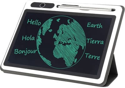 Dailygoody - 10-inch elektronisch notitieblok - LCD-tablet - Handig voor dagelijks gebruik - Zwart met kunstleren tas - Creatief notities maken - Idea...