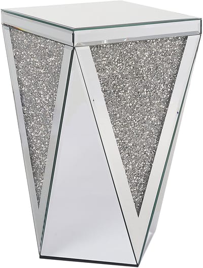 LUXEY - Bijzettafel - Zilver - Glas