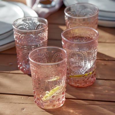 LOBERON Glas set van 6 Fleury roze