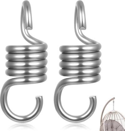 2 stuks trekveren van roestvrij staal, trekveren met haken, 8 mm spiraalveren, spanveren met haken, veer voor spanveer, zonnezeil, hangmat, schommel, maximale trekkracht 450 kg
