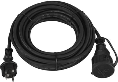 Verlengkabel 10 m voor buiten - Maximaal 3680 W - IP44 Spatwaterdicht - Zwart
