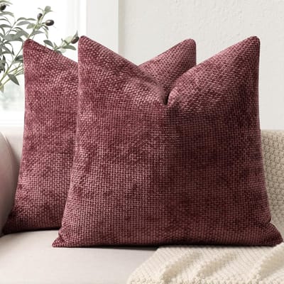 Kussensloop 45x45 Set van 2 Chenille Kussenslopen, Sofa Kussenhoezen, Decoratieve Kussens, Zachte Sofa Kussenhoezen voor Bank, Bed en Woonkamer, Huisdecoratie, Luxe Decoratieve Kussenhoezen