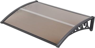 Luifel Voordeur - Regenbescherming Overkapping - Bescherming Tegen Regen - Gebogen Holle PC-plaat - 100x150 cm - Bruin