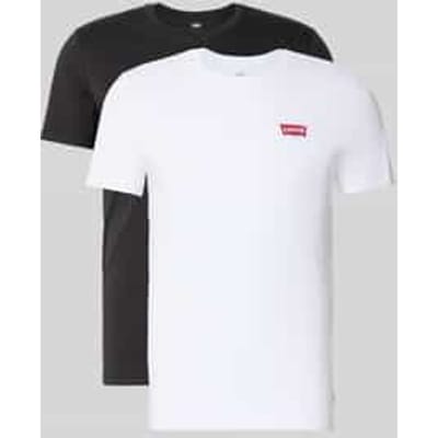Slim fit T-shirt van pure katoen model '2PK CREWNECK GRAPHIC'