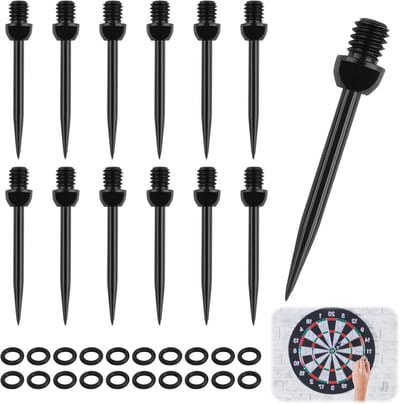 Set van 12 Stalen Dartpunten met Schroefdraad en O-Ringen voor Omzetten