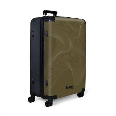 NoBoringSuitcases.com® - Koffer groot - Reiskoffer lichtgewicht - Groen met abstracte golvende lijnen - Rolkoffer met 4 wielen - Grote trolley XL - 98 liter bagage
