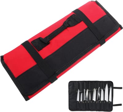 Professionele Koksmes Tas met 22 Vakken, Snijgereedschap, Draagbaar voor Thuis en Kamperen, BBQ Accessoires