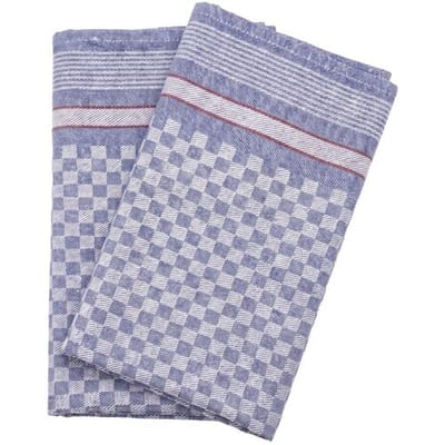 GGM Gastro (200 Stück) Grubenhandtuch aus Baumwolle - 200g/m² - 50x100cm - Blaukariert Blauw