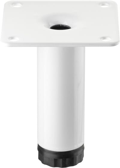 SOTECH meubelpoot LIMA Hoogte 80 mm, Ø 25 mm In hoogte verstelbaar 10 mm wit mat Vitrinepoot Onderkastpoot