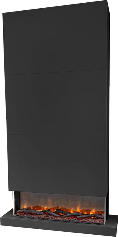 Xaralyn Elektrische wandhaard - Disegno 120XLB - zwart hout - 1400 Watt verwarming - met afstandsbediening - 3-zijdige elektrische haard - sfeerhaard