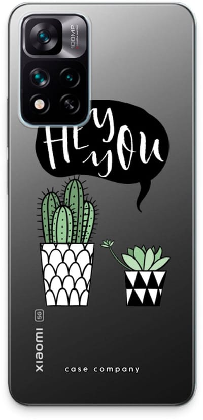 Case Company® - Hoesje geschikt voor Xiaomi 11i hoesje - Hey you cactus - Soft Cover Telefoonhoesje - Bescherming aan alle Kanten en Schermrand