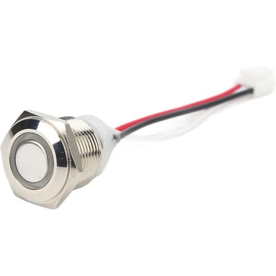 Momentary Aanraakschakelaar M16 Verlicht RVS Waterdicht Hoge Gevoeligheid voor GSM HELP white