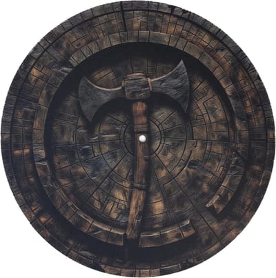 Slipmat Rubber - Draaitafel Mat Grammofoon - Platen Beschermen - Bijl Houtstructuur Design - 30.5 cm - Zwart