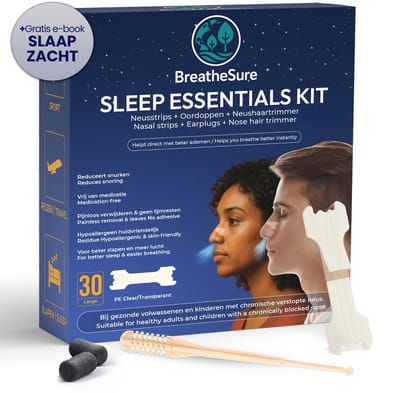BreatheSure Anti-Snurk Neusstrips - Maat S/M - 30 stuks – Snurkpleisters & Neuspleisters tegen Snurken