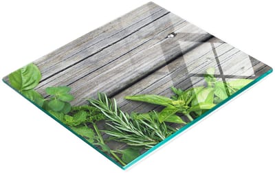 Gehard multifunctioneel decoratief bord van glas voor hout en kruiden, 60x52 cm