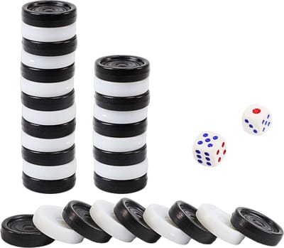 Damstenen en Dobbelstenen - Damschijven - Dammen - Plastic - 22 mm