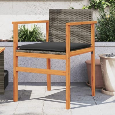 Tuinstoelen met kussens - Polyrotan stoelen - Buiten ontspannen - Weerbestendig materiaal - 2 stuks - Grijs