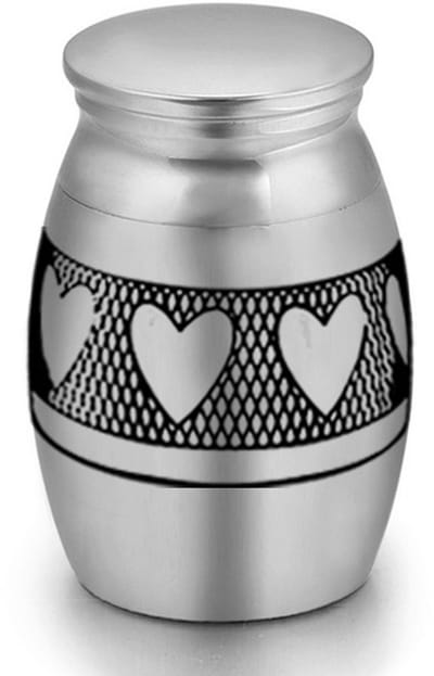 Elegante Mini Urn - 15 ML - 25*16mm - Urn - Mini Crematie Urn - As Urn - Voor Huisdieren, Honden, Katten of Menselijk As - Crematie As - Mini Urn - Perfect Heart