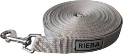 Rieba® Hondenriem 3 meter – Lange Lijn - Trainingslijn – Sleeplijn – Speurlijn - Hondenlijn – Looplijn – Riem Hond - Voor Training en Wandelen – 2 cm Breed – Nylon – Grijs