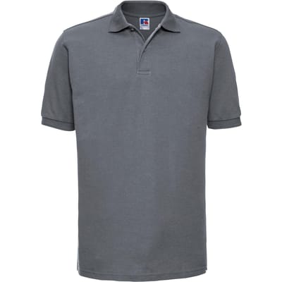 Russell Heren Ripple Collar & Manchet Poloshirt met korte mouwen (Konvooi Grijs)