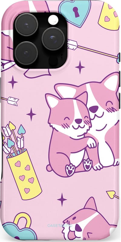 Casetastic hoesje geschikt voor Apple iPhone 16 Pro - MagSafe - Dubbellaagse bescherming - Cupi Cori - Fashion Case - Lichtroze Lila Wit