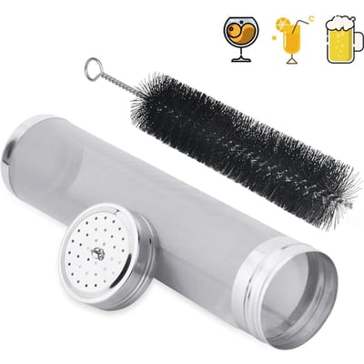 304 Roestvrij Staal Bier Brouwen Gaasfilter Met Reinigingsborstel Sap Wijn Maken Filters black
