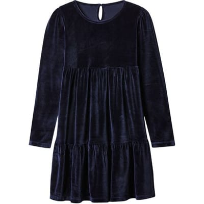 ESMARA Kinder velours jurk (Marineblauw, 134/140)