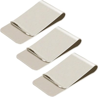 RVS Geldclip voor Mannen - Set van 3 Stuks, Ideaal voor Contant Geld, Kaarten en Documenten, Compact Formaat 50 x 26 x 8 mm