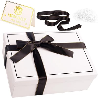 Grote Rechthoekige Geschenkdoos met Deksel en Geschenkinhoud - Inclusief Kaart en Papier