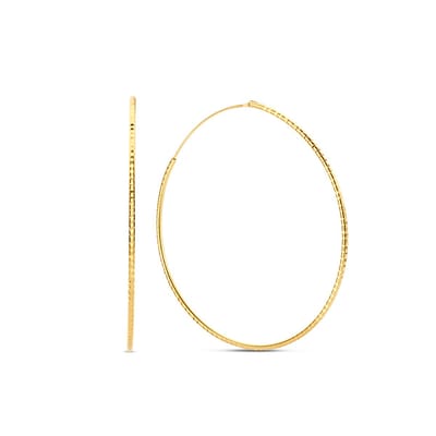 New Bling 9NB-0998 Zilveren Oorringen - Dames - Gediamanteerd - 40 mm Doorsnee - 1,36 mm Dikte - Zilver - Gold Plated (Verguld/Goud op Zilver)