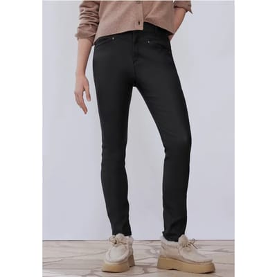 Slim Fit broek met coating