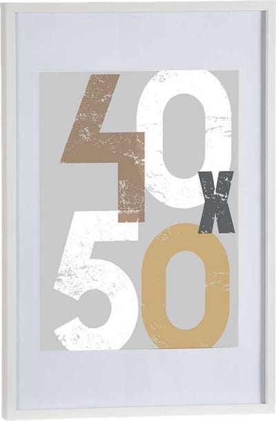 Houten fotolijst - wit - 50 x 70 cm - fotolijstje - met passe-partout - decoratie