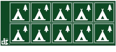 Camping sticker | 5 x 5 cm - 10 stuks per vel