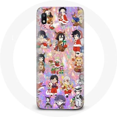 Coque pour Samsung Galaxy A10 Demon slayer merry christmas affiche le cadeau de noël