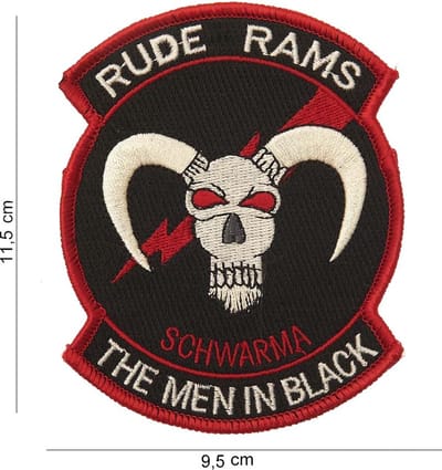 Embleem stof Rude rams the man in black