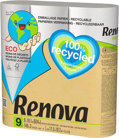 Biologisch wc-papier 9 rollen - duurzaam en zacht