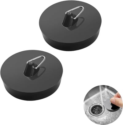 longziming Gootsteenstoppen 2 stuks – Rubberen Afvoerplug met Haak – Voor Keuken, Badkamer en Wastafel