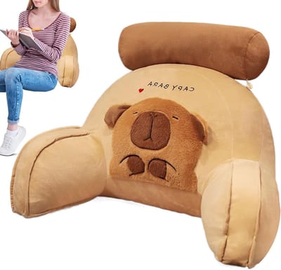 Leeskussen Capybara - Rugkussen Armleuningen - Comfortabel Ontspannen - Wasbare Hoes - 40x60x20CM - A