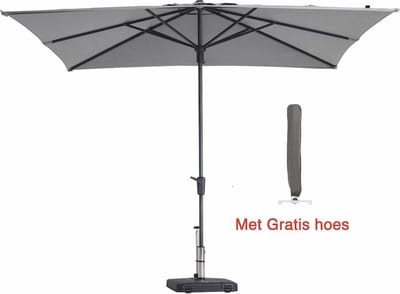 Parasol Vierkant lichtgrijs 280 x 280 cm met hoes