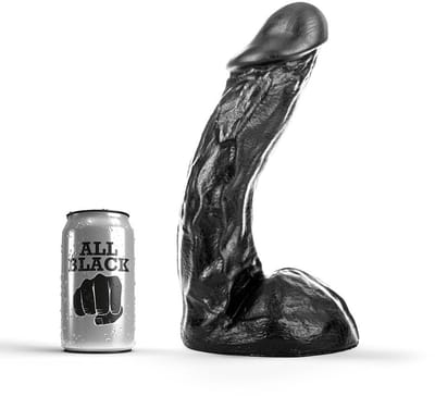All Black Klassieke Dildo 27,5 x 5,5 cm - zwart