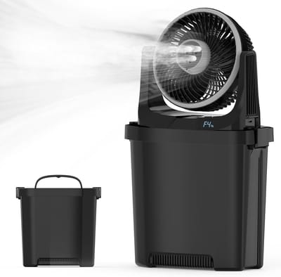 Draagbare luchtkoel ventilator – Mini aircooler met verneveling – Koelen & bevochtigen – Stil en compact – Ideaal voor slaapkamer, bureau & reizen