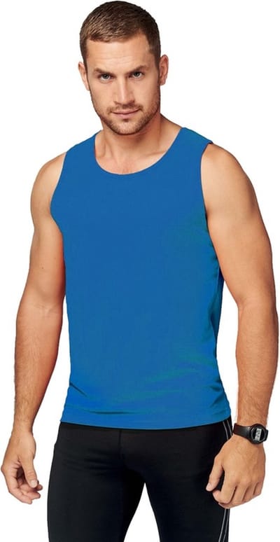 Sport singlet voor heren - Tanktop hemd - Blauw - Herenkleding - Mouwloze t-shirts - sportkleding S