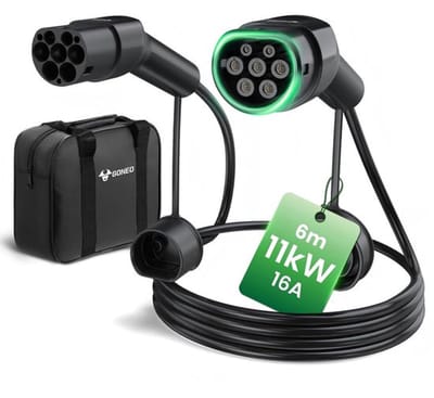 SnelShoppen - GONEO Type2 Oplaadkabel 11kW 6M, 16A Driefasige Mode3, IP54 voor Elektrische Voertuigen, Snelladen en Efficiënt Opladen